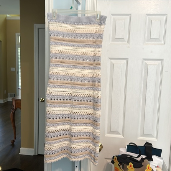 Jessica Simpson Light Blue/Beige Crochet 2 Piece Set.  NWT Size Medium (Both) - Picture 3 of 13